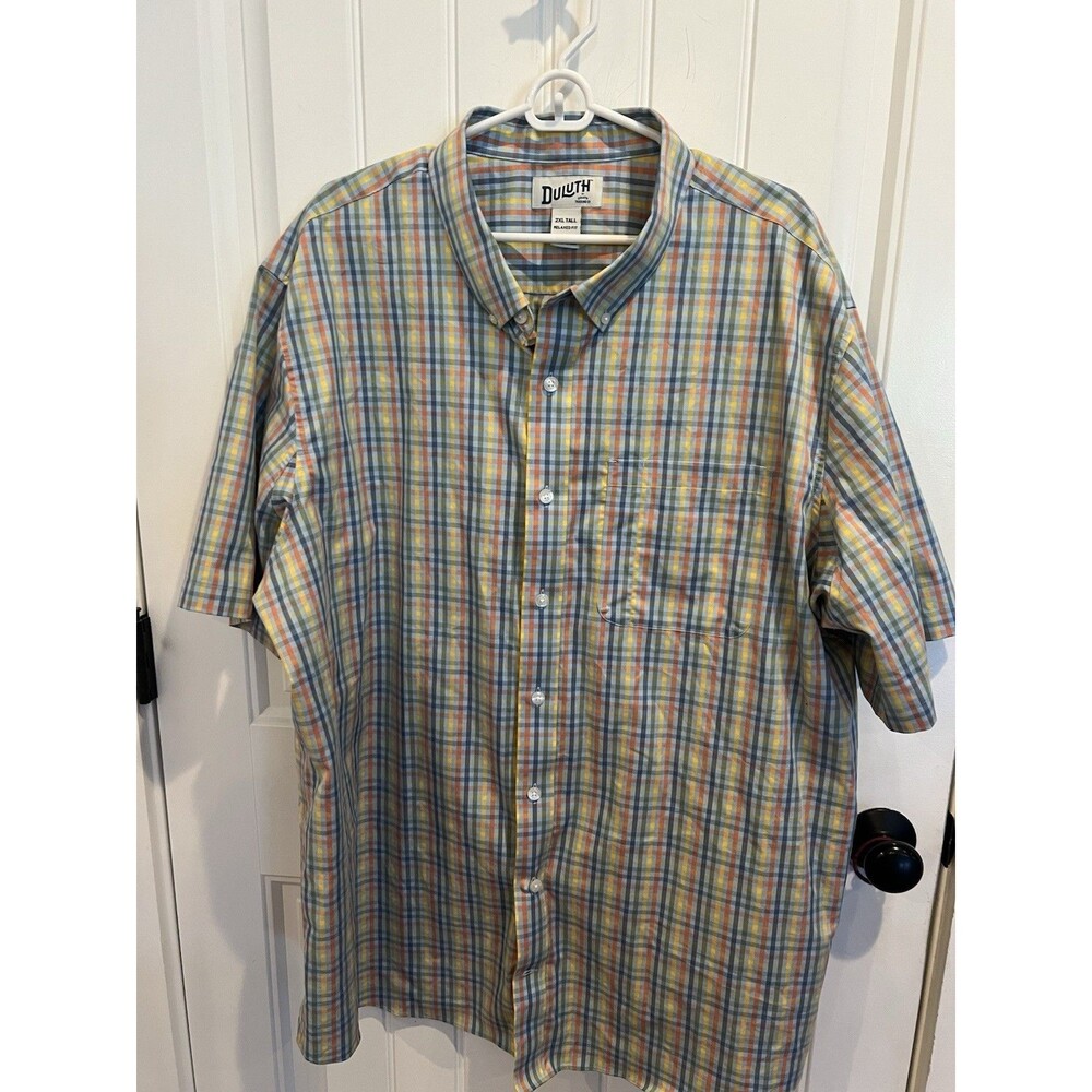 Duluth Trading Co. Men’s 2XLT Tall Plaid Button Plaid Down Shirt Relaxed Fit